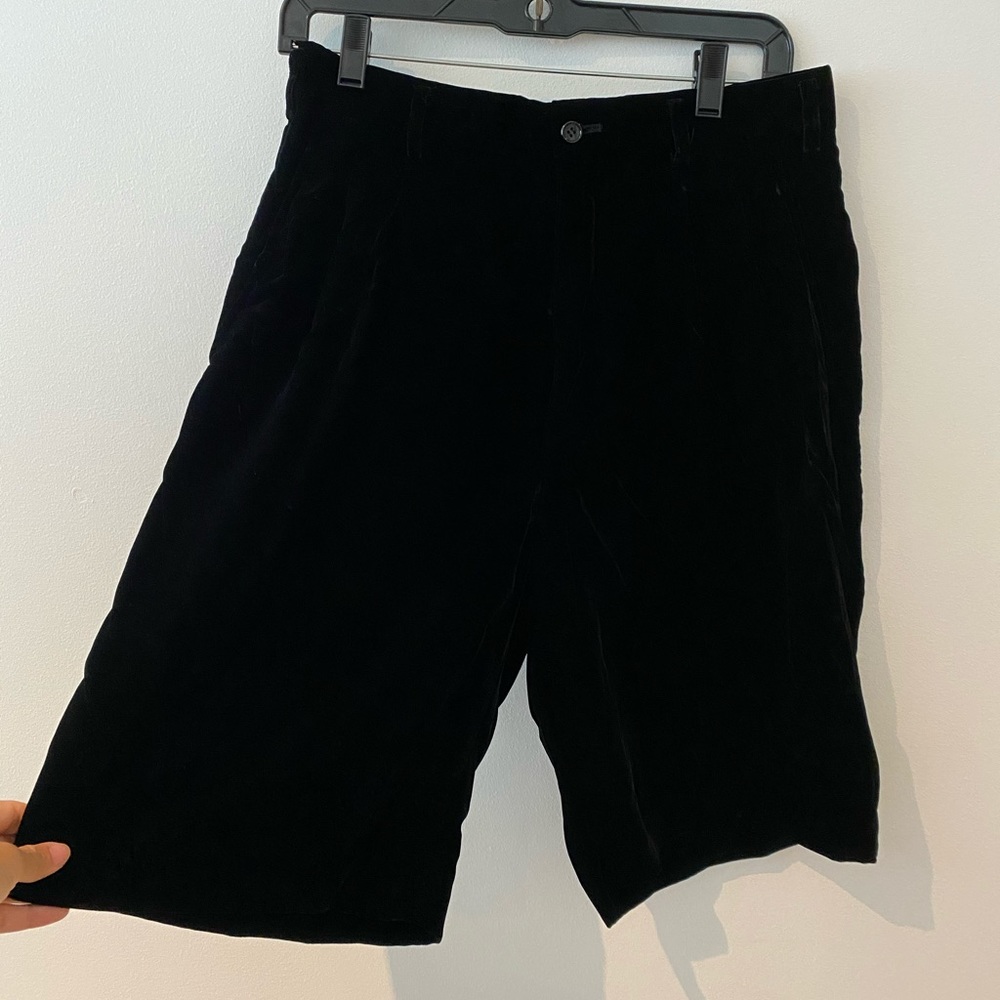 Comme des Garcons black velvet shorts M